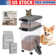 3Pcs Airtight Dog Food Storage Container Combo with Scoop Cat Food Storage Bin