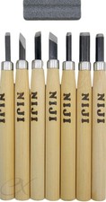 Niji Yasutomo Wood and Linoleum Cutting Set, Set of 7,Wood Turning Hand Tools