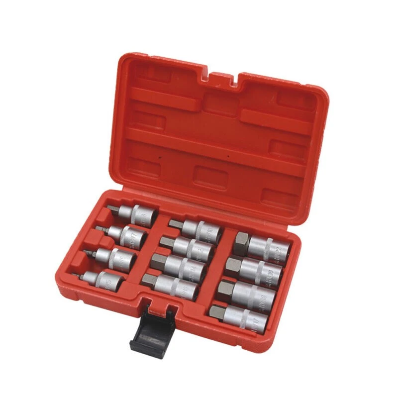 12tlg Steckschlüssel Satz Innen Sechskant Nuss HW5 - HW22 1/2" Inbus Schrauben - Bild 4 von 4