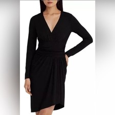 Lauren Ralph Lauren Black Ruched Sheath Dress Size 10 NWT Classic LBD