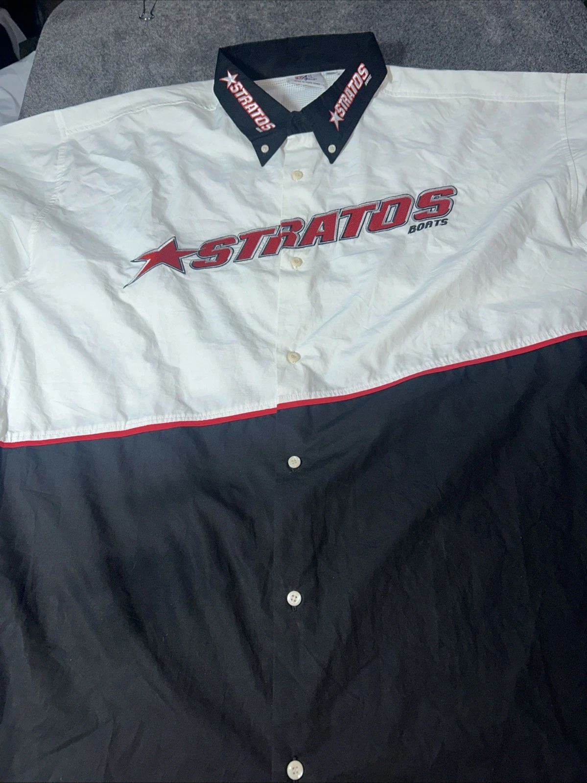 Stratos Boats Platinum Program Button Up Fishing Shirt, Short Sleeve 4xl
