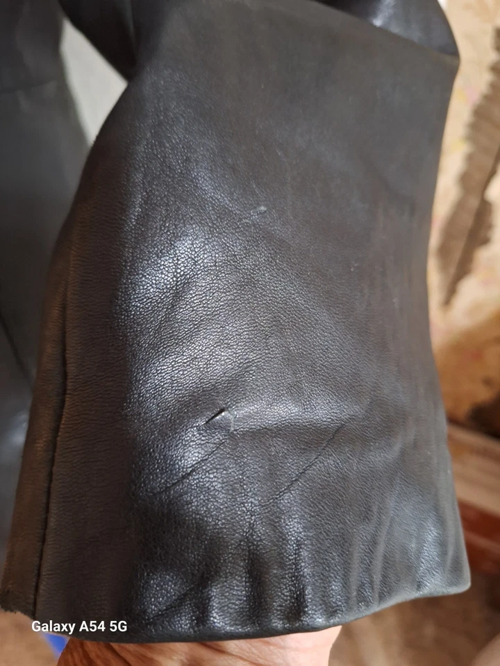 Blazer Juliet Michelle Negro Piel de Cordero Genuino Cuero Pequeño L 4 Botones "Leer" Foto 4 de 4