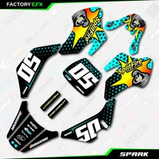 Cyan Spark Racing Graphics Kit fits Kawasaki KDX50 03-06 Decal Sticker KDX 50