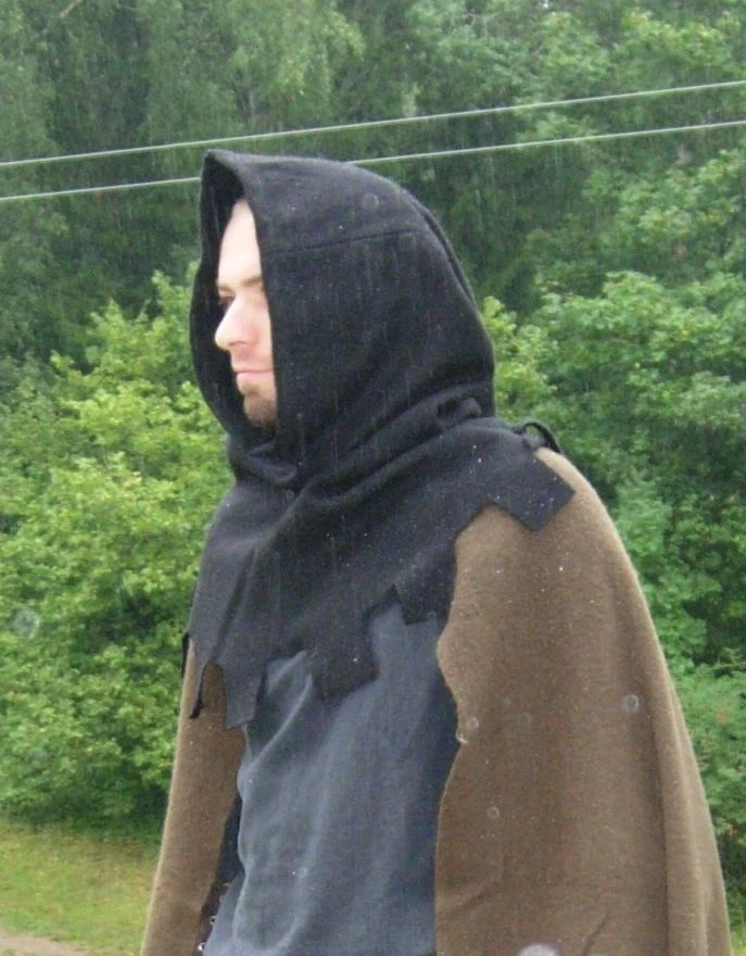 Woolen Medieval Hood Hat COWL Mittelalterliche Haube LARP halloween Goth - Image 2 of 3