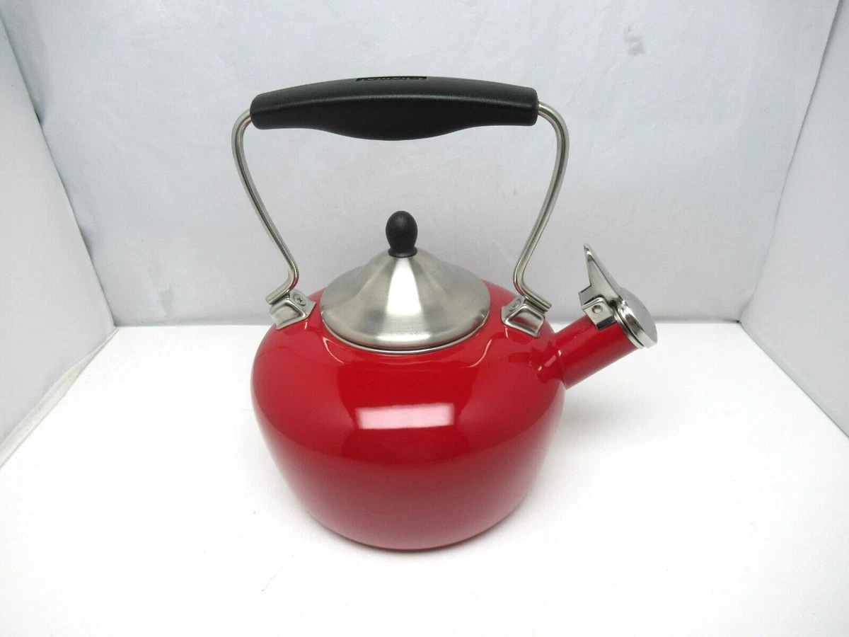 Vintage Chantal Teakettle - Chantal Apple Red Enamel Teapot with