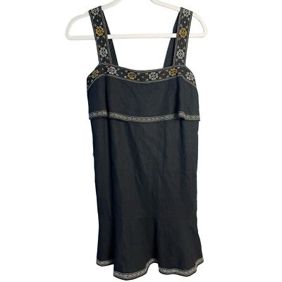 madewell black linen dress Women's Scoopneck Mini Shift Dress in 100% Linen - Size S