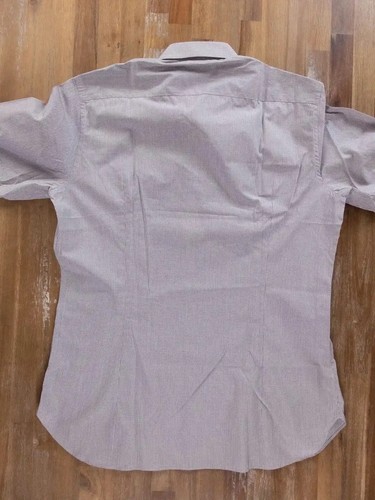 RAFFAELE CARUSO gray round collar plaid cotton dress shirt Size 42 / 16.5 Italy - Picture 4 of 4