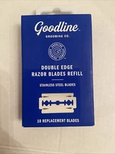 Goodline Grooming Co.  Double Edge Stainless Steel  Razor Blade Refills 10 ct