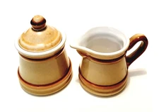 Vintage Cream and Sugar Bowl Set by Beauce Pottery Canada