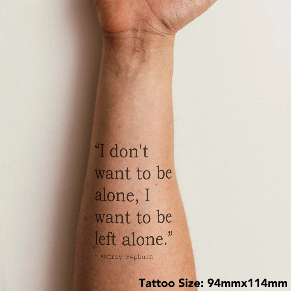 Large Quote By Audrey Hepburn Temporary Tattoo (TO00009288)