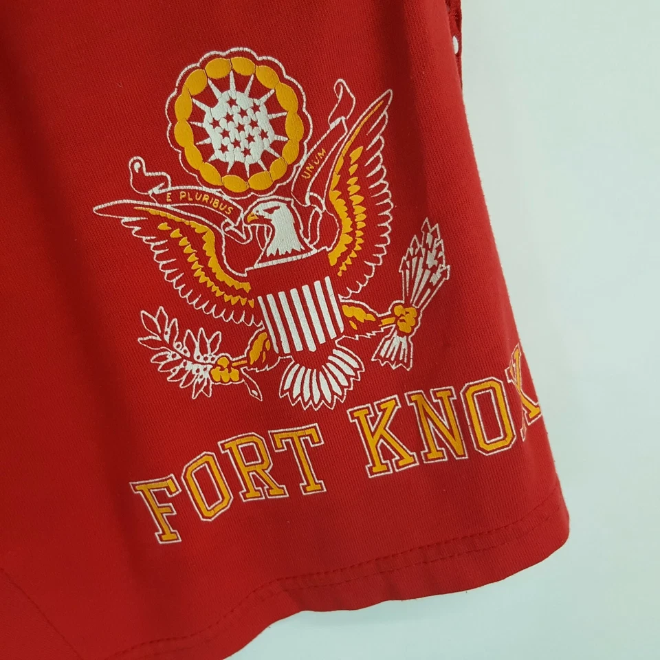 Pantalones Cortos De Colección Fort Knox Ejército PT Gimnasio Correr Rojo Talla L Jostens Hechos en EE. UU. Tri Mezcla Foto 3 de 4