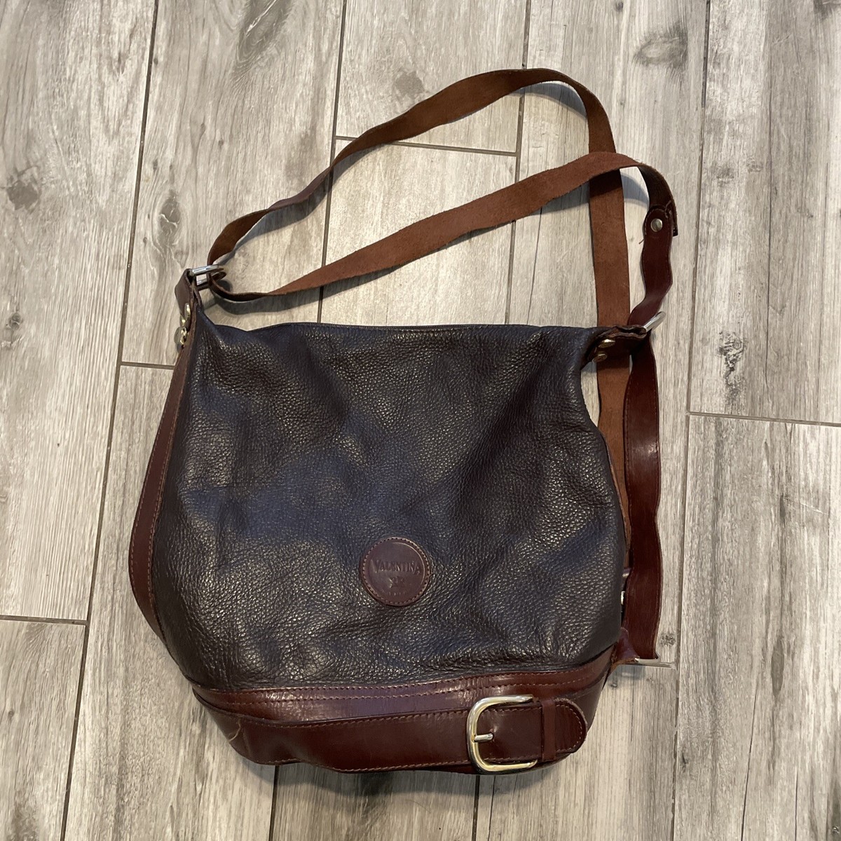 VALENTINA Convertible Backpack Hand Bag Black & Brown Real  display picture 1