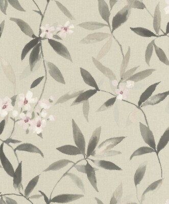  4,13  /qm / Tapete Rasch 424928 Poetry Vliestapete Floral Taupe Grau Grün
