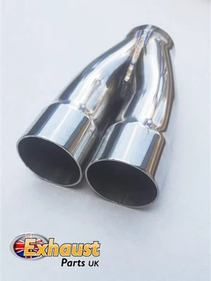 EXHAUST PARTS UK Exhaust Y pipe Piece 2 to 1 38mm 1.5" Slip Joint Section Stainless Collector