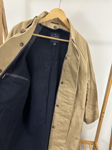 VTG Brooks Brothers SAMPLE Removeable Wool Lined Brown Trench Car Jacket Size M - Picture 3 of 8
