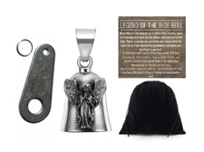 The Ride Bell Guardian Angel w HANGER  Motorcycle Biker Gremlin Christian
