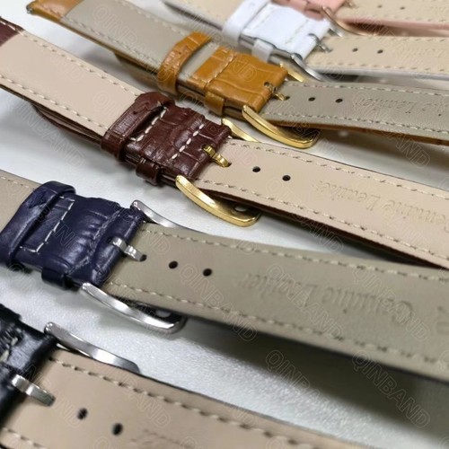 18-22mm Vintage Retro Genuine Cowhide Leather Watch Strap Band Brown Gold Buckle - Picture 3 of 24
