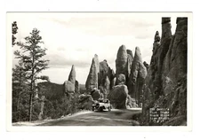Custer South Dakota RPPC The Devil's Pipe Organ Old Car Black Hills Postcard SD