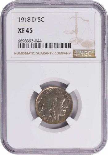 1918-D Buffalo Nickel EF45 NGC