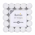 Baltus Pack of 50 Flat Odorless White Tea Lights Night Lights Candles Brand New