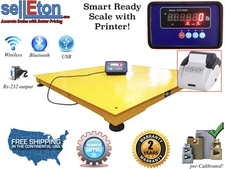 Industrial Pallet size 60" x 60" 5' x 5' Floor scale & Printer 5000 lbs x 1 lb