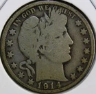 1914-S Barber Half Dollar 90% Silver US Coin 50c #8