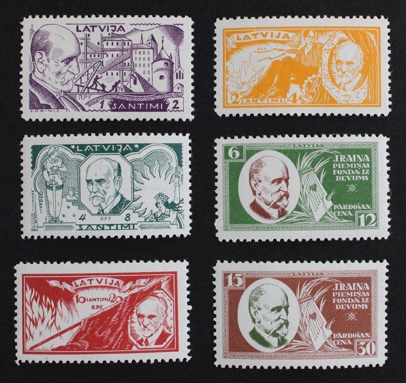 CKStamps: Latvia Stamps Collection Scott#B66-B71 Mint NH OG 