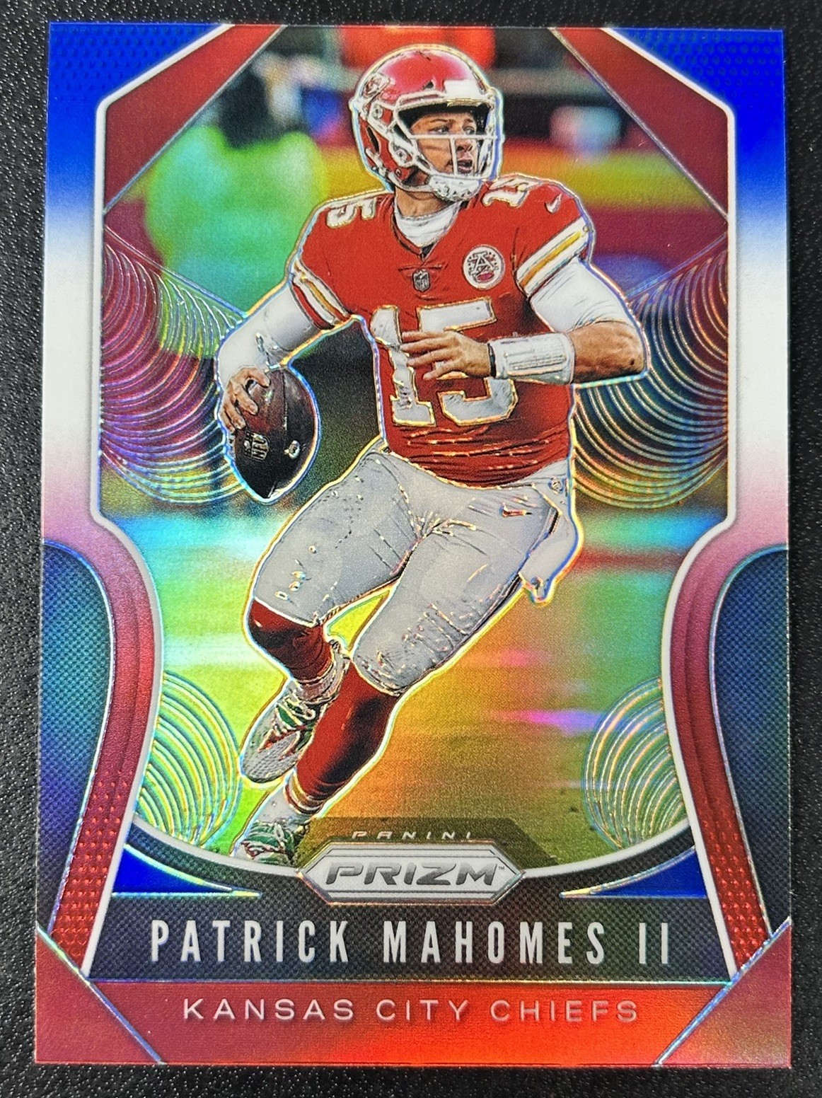 2019 Panini Prizm PATRICK MAHOMES Red White & Blue Prizm #210 Kansas City Chiefs