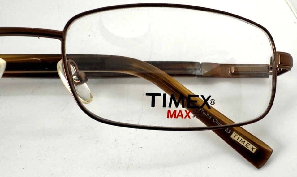 Gafas de ajuste grande marrón mate hechas por Timex L005 57 mm ojo 19 mm puente 145 brazo Foto 2 de 4