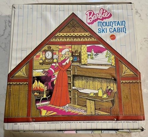 Mattel Barbie Mountain Ski Cabin Doll House Playset Vintage 1972