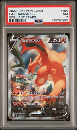 Pokemon Charizard V Alt Art 154/172 Brilliant Stars PSA 7 Full Art