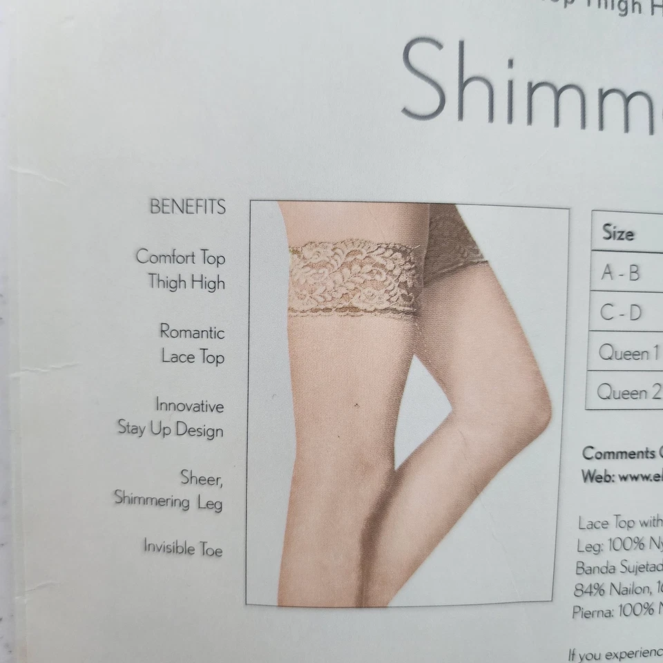 Medias Berkshire Shimmers de encaje hasta el muslo negras 1340 Stay Ups Queen 1 Foto 4 de 4