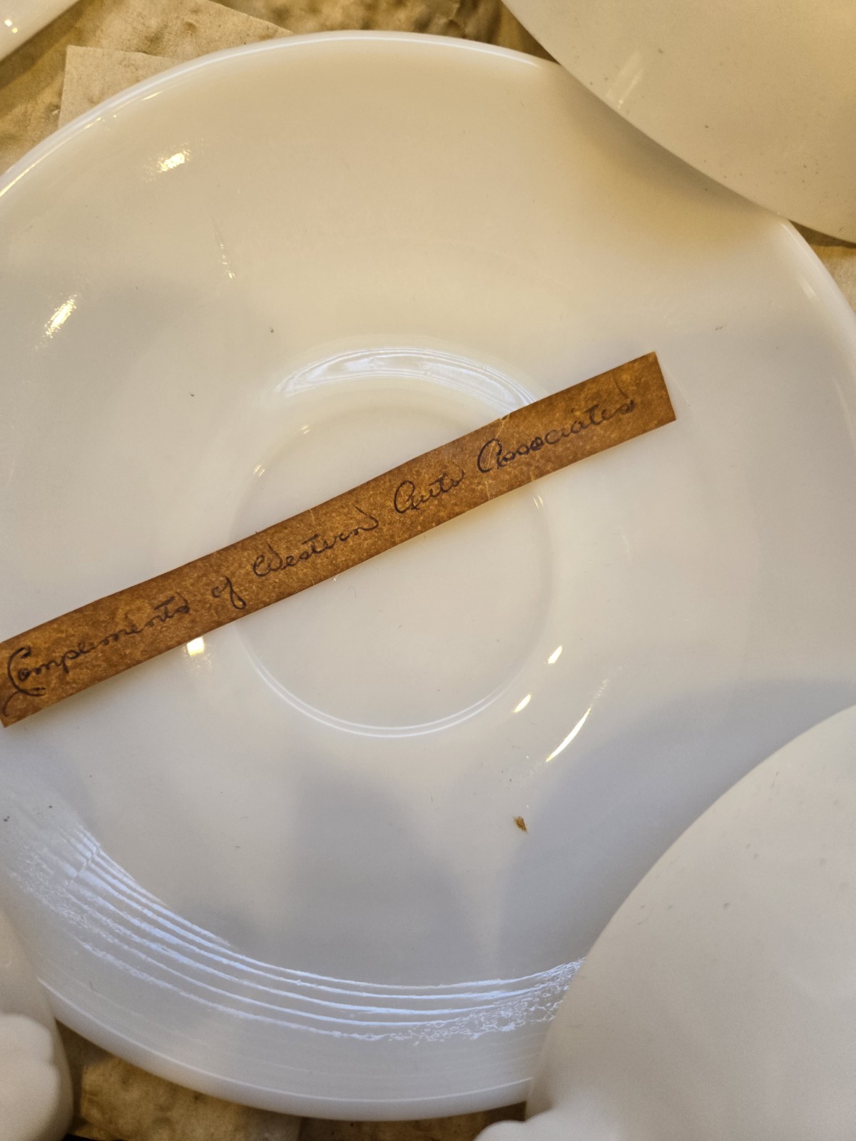 Vintage Hazel-Atlas  White, Dessert/Bread Tea Cup and Saucers 4 sets