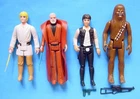 1979 KENNER STAR WARS NEW HOPE ACTION FIGURE LOT 5 LUKE OBIE HAN CHEWY & WEAPONS