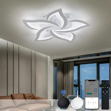 Plafoniera Led Soffitto Stile Moderno Con ALEXA E Google Home, Dimmerabile Lampa