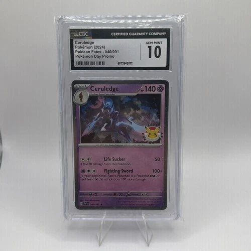 CGC 10 Gem Mint Ceruledge #40/91 Pokemom Day Promo Paldean Fates 2024 Stamped