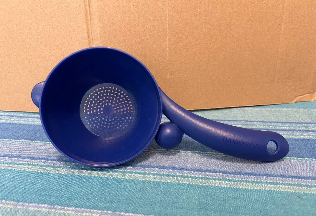 Vintage Mini Tupperware Colander Cobalt Blue - Previously Owned