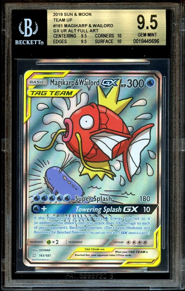 BGS 9.5 ++ GEM MINT Magikarp & Wailord GX 161/181 ALTERNATE ART Pokemon Card - Image 2 of 3