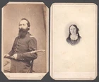 US Infantry Capt. H.Mattison Co. H New Jersey Volunteer Civil War Photo Wife CDV
