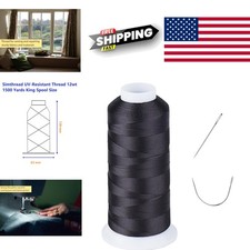 1500 Yards Black Heavy Duty Thread UV Resistant Polyester for Tents and Awnings
