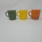 Vintage Fire King Anchor Hocking Multi -Color Stacking Coffee Mugs set of 3