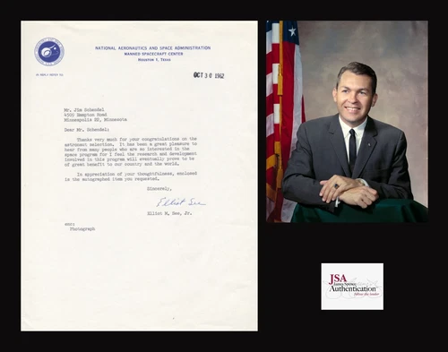 ELLIOT SEE Autographed Signed Typed Letter NASA Astronaut Mercury