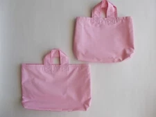 Shopping Bags/Tote, Fabric, Light Pink, Pair, Handmade 7" x 9" and 7" x 11"