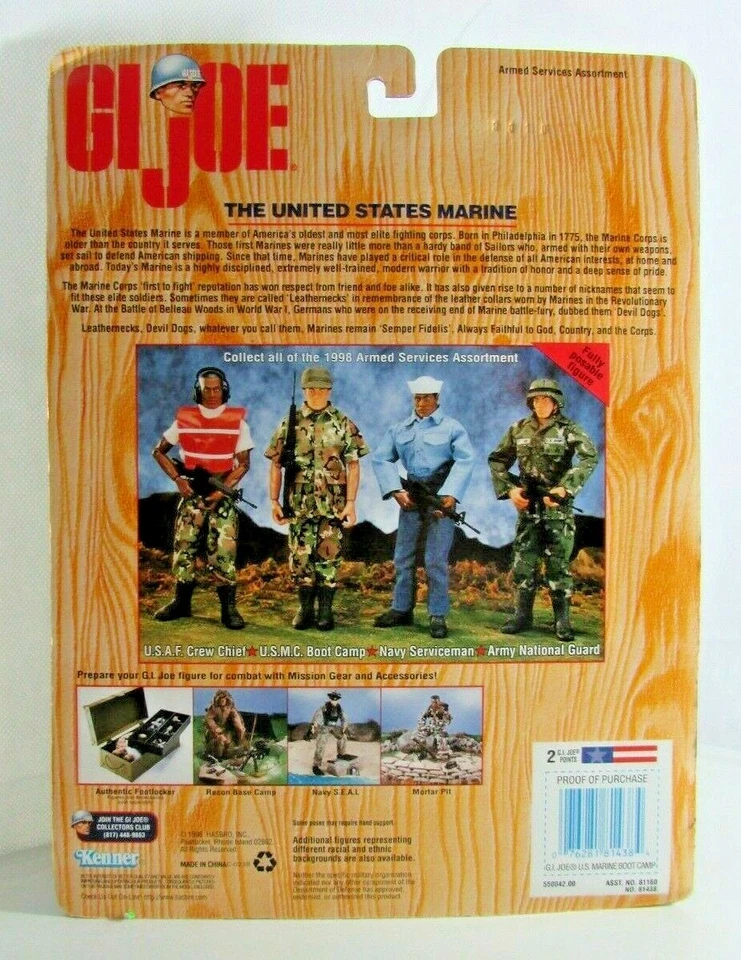 G.I. Joe U.S.M.C. Boneco Boot Camp 12 polegadas Hasbro totalmente posável 1998 novo na caixa - Imagem 3 de 3