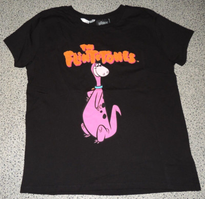 Damen T-Shirt Schwarz Print Applikation THE FLINTSTONES Gr. XL C&A