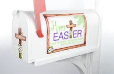 Mailbox Magnet (Partial Cover) Easter Blessing Cross White Lillies He is Risen