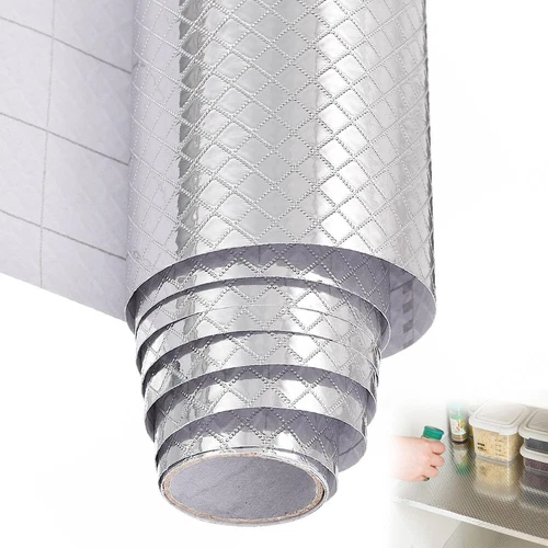 5m Waterproof Oil-proof Aluminum Foil Self-adhesive Kitchen Sticker Wallpaper UK - Picture 3 of 9