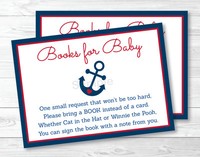 Nautical Anchor Blue & Red Printable Baby Shower Book Request Cards Nautical Anchor Blue & Red Printable Baby Shower Book Request Cards