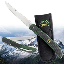 NEW Outdoor Edge Fish & Bone Folding Fillet Knife with Nylon Sheath FB-1