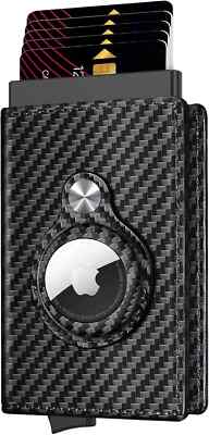 Wallet for Men with AirTag Holder Slim Minimalist RFID Blocking Smart Wallet